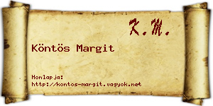 Köntös Margit névjegykártya